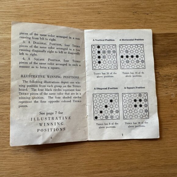 Vintage John Scarne Teeko Strategy Board Game & Token Markers, Copyright 1952 - Picture 16 of 16